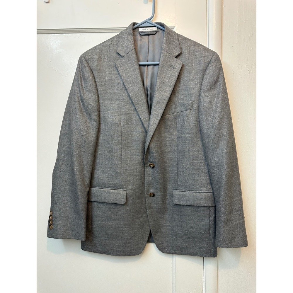 Lauren Ralph Lauren Mens 38R Grey Textured 2-Button Blazer Sport Coat Linen